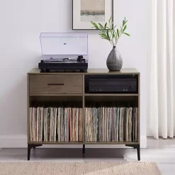 Discount Kirklands Home Finn Record Storage Media Cabinet Brown