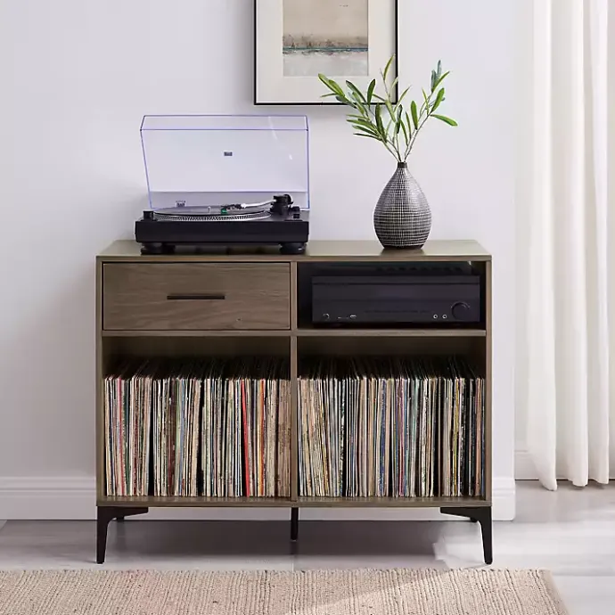 Discount Kirklands Home Finn Record Storage Media Cabinet Brown