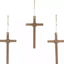 Kirklands Home Floral Beaded Wood Cross Wall Plaques, Set of 3