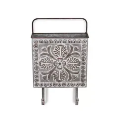 Kirklands Home Floral Embossed Metal Wall Pocket