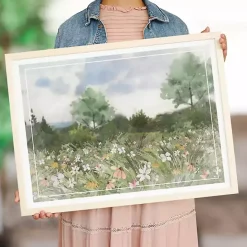 Best Kirklands Home Floral Field Framed Art Print Green