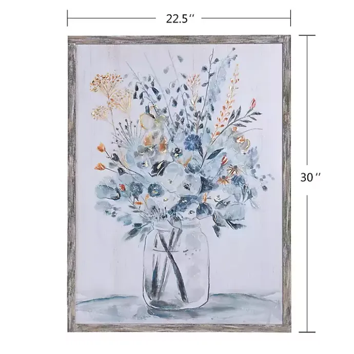 Best Kirklands Home Floral In A Jar II Framed Wall Art Print Blue