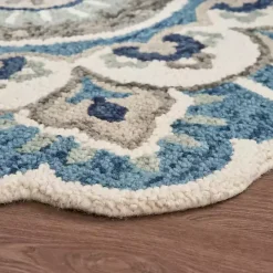 Hot Kirklands Home Floral Round Edged Area Rug, 6 ft.