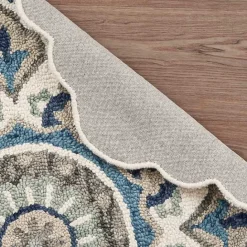 Hot Kirklands Home Floral Round Edged Area Rug, 6 ft.