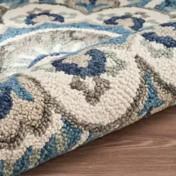 Hot Kirklands Home Floral Round Edged Area Rug, 6 ft.