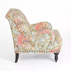 New Kirklands Home Floral Tufted Rebecca Accent Chair Pink