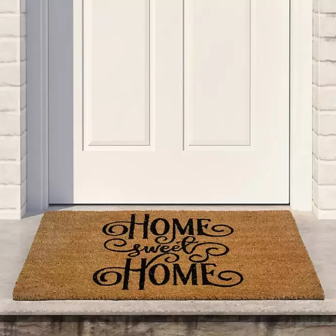 Discount Kirklands Home Flourish Script Home Sweet Home Coir Doormat