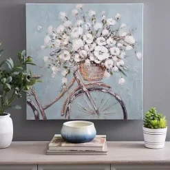 Sale Kirklands Home Flower Basket on Bike Canvas Art Print