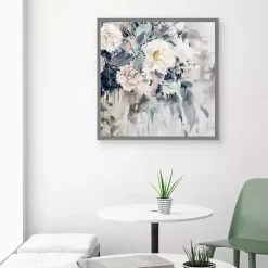 Outlet Kirklands Home Flower Impressions Framed Canvas Art Print Gray