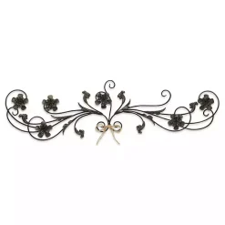 Discount Kirklands Home Flower Scroll Metal Wall Plaque Black