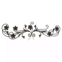 Discount Kirklands Home Flower Scroll Metal Wall Plaque Black