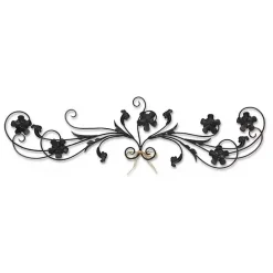 Discount Kirklands Home Flower Scroll Metal Wall Plaque Black