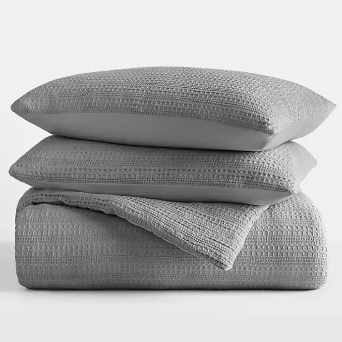 New Kirklands Home Fog Waffle Ultra-Soft 3-pc. Queen Comforter Set Gray