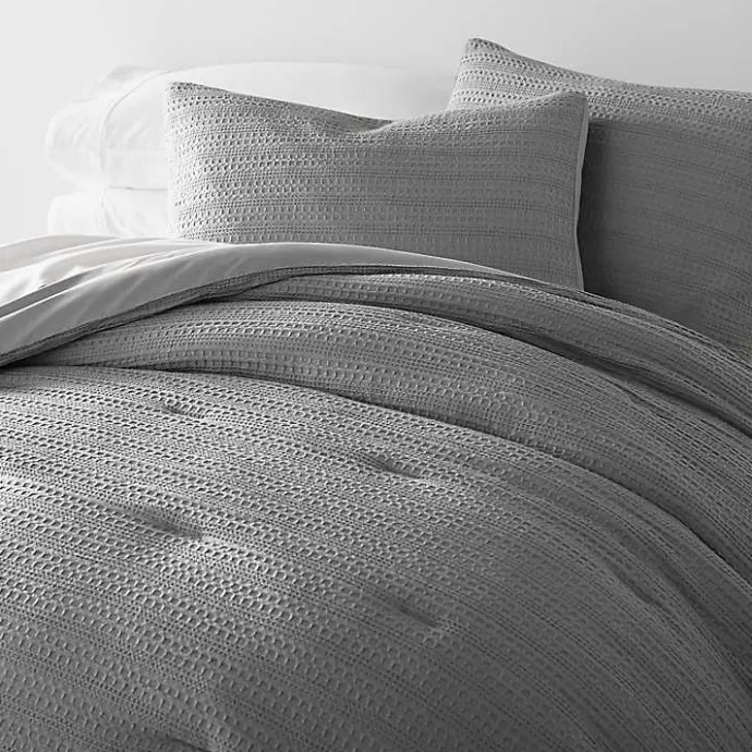 Outlet Kirklands Home Fog Waffle Ultra-Soft 3-pc. Twin Comforter Set Gray