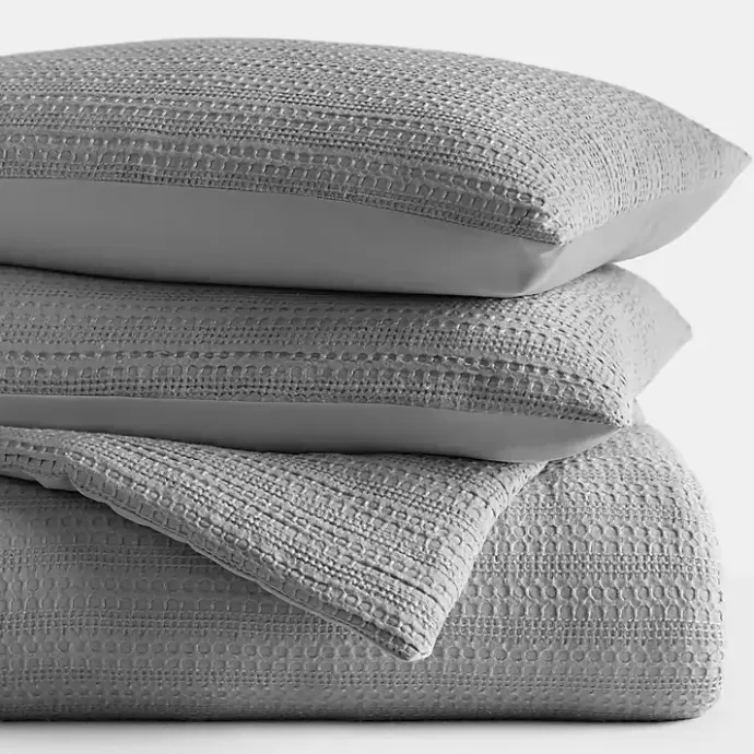 Outlet Kirklands Home Fog Waffle Ultra-Soft 3-pc. Twin Comforter Set Gray