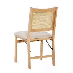 Online Kirklands Home Folding Rat Cane Back Cushioned Chair Tan