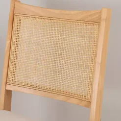 Online Kirklands Home Folding Rat Cane Back Cushioned Chair Tan