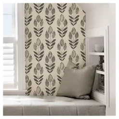 Discount Kirklands Home Folk Tulip Peel and Stick Wallpaper