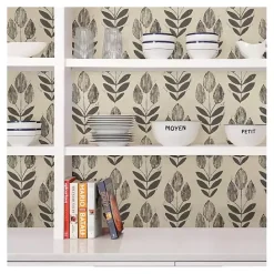 Discount Kirklands Home Folk Tulip Peel and Stick Wallpaper