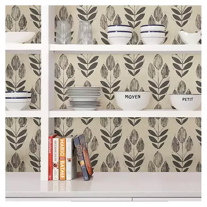 Discount Kirklands Home Folk Tulip Peel and Stick Wallpaper