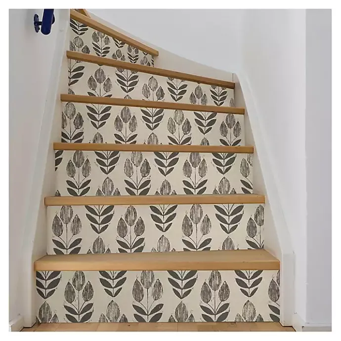 Discount Kirklands Home Folk Tulip Peel and Stick Wallpaper