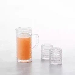 Outlet Kirklands Home Fortessa Bead Glasses and Pitcher, Set of 7 Clear