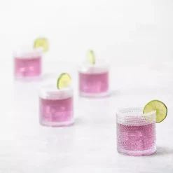 Online Kirklands Home Fortessa Jupiter Short Glasses, Set of 6 Pink