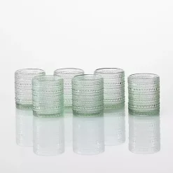 Discount Kirklands Home Fortessa Sage Bead Short Glasses, Set of 6 Green