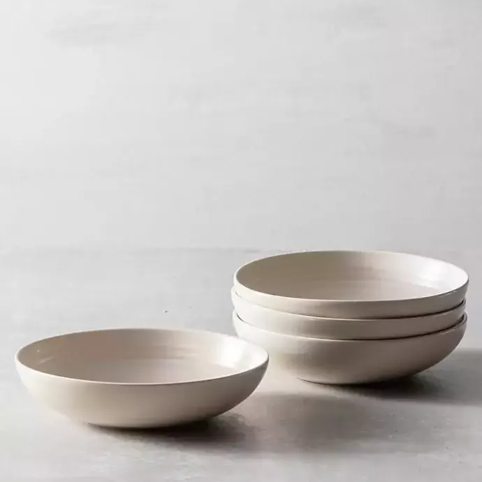 Kirklands Home Fortessa Sand Ceramic Pasta Bowls, Set of 4 Tan