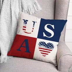 New Kirklands Home Fourth of July Rustic USA Indoor/Outdoor Pillow