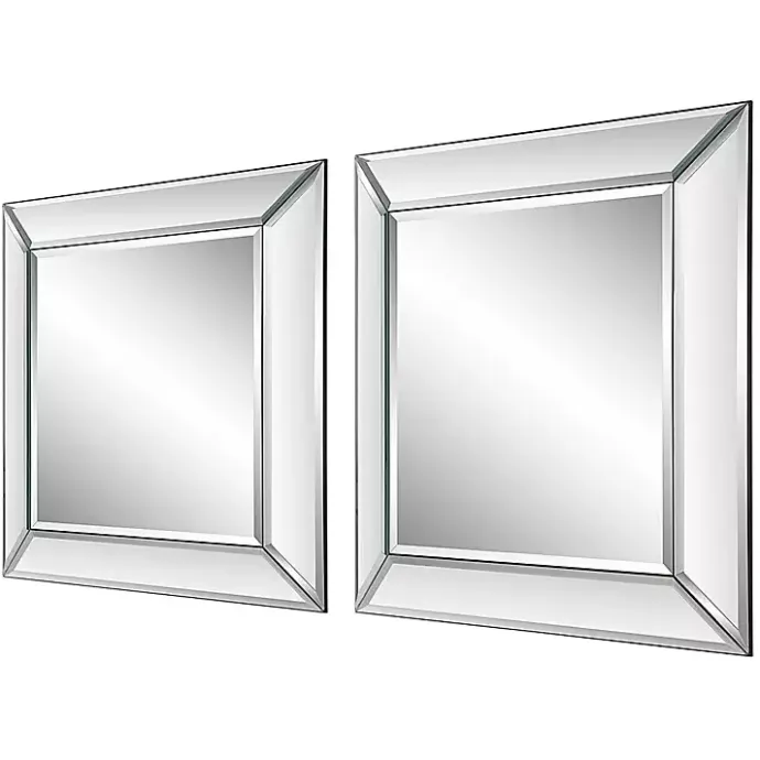 Clearance Kirklands Home Frameless Beveled Square Mirrors, Set of 2