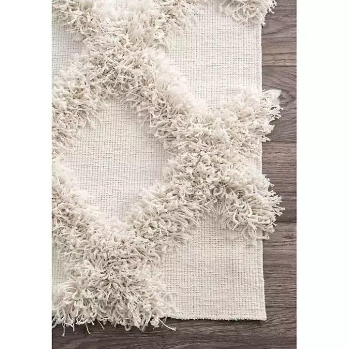 Kirklands Home Francis Diamond Shaggy Area Rug, 4x6 White