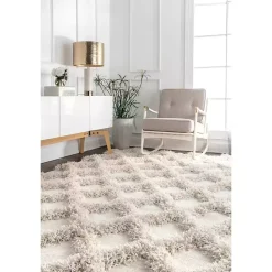 Kirklands Home Francis Shaggy Diamond Trellis Area Rug, 5x8