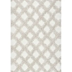 Kirklands Home Francis Shaggy Diamond Trellis Area Rug, 5x8