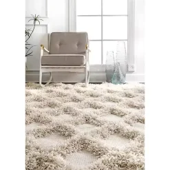 Kirklands Home Francis Shaggy Diamond Trellis Area Rug, 5x8