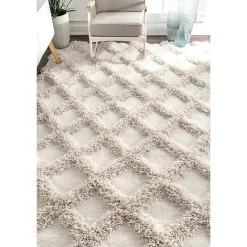 Kirklands Home Francis Shaggy Diamond Trellis Area Rug, 5x8