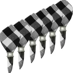 Online Kirklands Home Franklin Gingham Napkins, Set of 6 Black