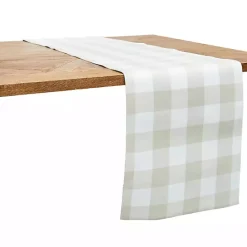 Discount Kirklands Home Franklin Pebble Gingham Table Runner Tan
