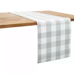 Kirklands Home Franklin Slate Gingham Table Runner Gray