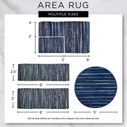 Kirklands Home French Recycled Cotton Accent Rug, 2x3 Blue