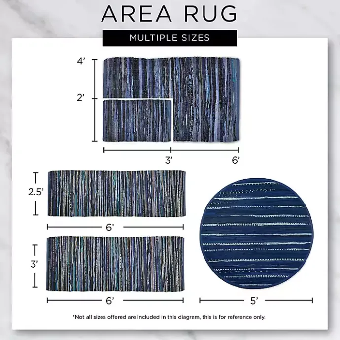 Kirklands Home French Recycled Cotton Accent Rug, 2x3 Blue