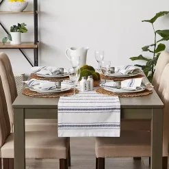 Clearance Kirklands Home French Zig Zag Stripe Table Runner, 72 in. Blue