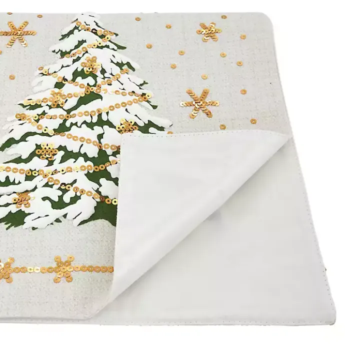 Outlet Kirklands Home Frosted Christmas Tree and Snowflakes Table Runner