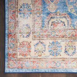 New Kirklands Home Fulton Vintage Medallion Runner, 2x7 Blue