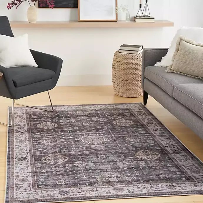 Best Kirklands Home Fulton Charcoal Medallion Area Rug, 5x7 Gray