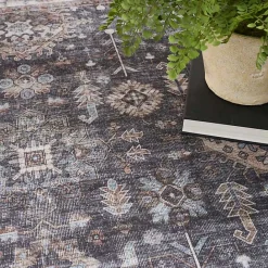 Best Kirklands Home Fulton Charcoal Medallion Area Rug, 5x7 Gray