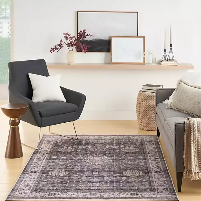 Best Kirklands Home Fulton Charcoal Medallion Area Rug, 5x7 Gray