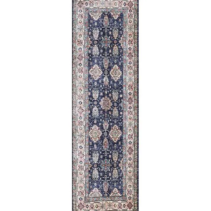 Clearance Kirklands Home Fulton Navy Medallion Runner, 2x7 Blue