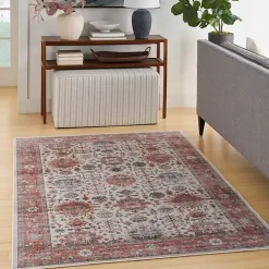 Outlet Kirklands Home Fulton Red Floral Medallion Area Rug, 7x10