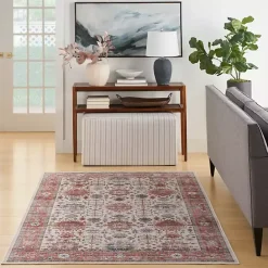 Outlet Kirklands Home Fulton Red Floral Medallion Area Rug, 7x10